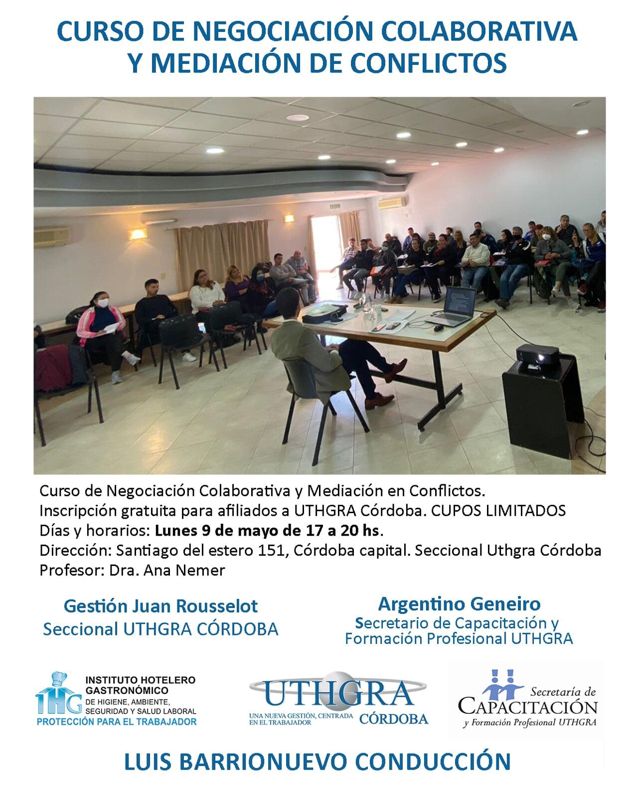 Nuevo curso de formación en UTHGRA Córdoba